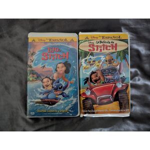 Lilo & Stitch + Stitch! The Movie VHS Bundle En Español - Spanish Dubbed